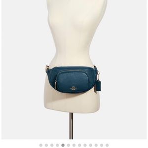 Coach Court Belt Bag, Leather Peacock NWOT